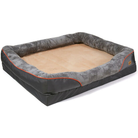Orthopädisches Hundebett Hundekissen Haustierbett Hundekorb Tierbett Hundesofa, Bezug abnehmbar & waschbar, gelenkschonend, Grau XXL: 120x90x30cm