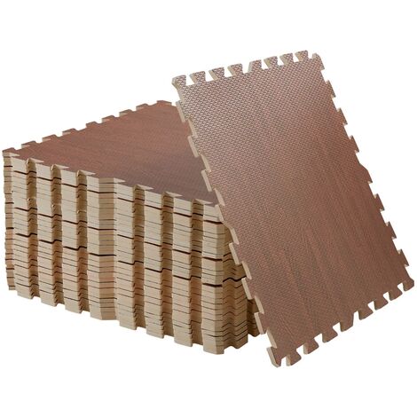 12tlg Bodenschutzmatte Schutzmatte Puzzlematte Bodenschutz Unterlegmatte  Bodenmatte, 60 x 60 x1.2cm Braun