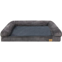 BingoPaw Orthopädisches Grosse Hunde Hundebett, Waschbar Flauschig Hundesofa Hundekorb mit Schaumkissen - rutschfest Hundebetten Grau XL 120x90 cm