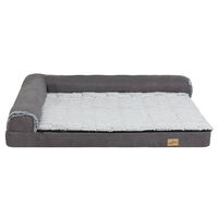 Hundebett groß Hunde, orthopädisches waschbares Hundebett, L-Form Hundesofa Hundekissen XL 120x90x25cm