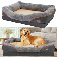 Orthopädisches Hundebett Hundekissen Haustierbett Hundekorb Tierbett Hundesofa, Bezug abnehmbar & waschbar, gelenkschonend, Grau XL:97x72x29cm