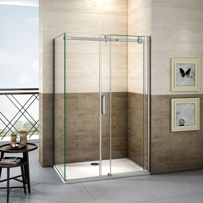 Océan Cabine de douche 110-140 x 70-90 x195cm porte de douche coulissante  en verre anti-calcaire