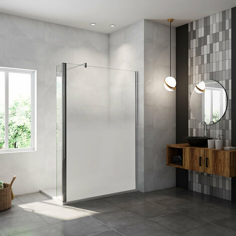 AICA paroi de douche à l'italienne 120x200cm Modèle Brume avec retour pivotant 40x200cm (1/5)