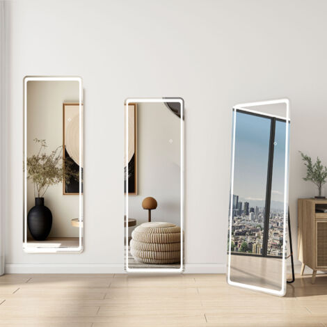 Aica Sanitaire – Miroir lumineux de salle de bain 160 x 50 cm – Luminosité réglable avec 3 températures – Fonction mémoire – Économie d'énergie 80%