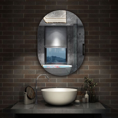 AICA sanitaire 60x80cm miroir de salle de bain ovale étanche
