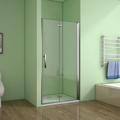 Porte de douche 70x185cm porte de douche pivotante et pliante verre anticalcaire