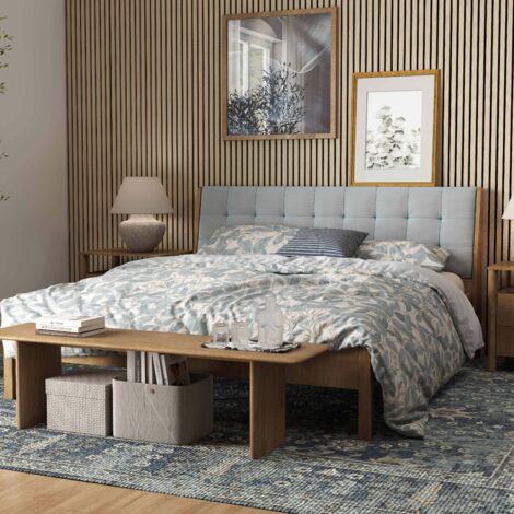 Lot de 3 Panneaux Muraux Décoratifs Acoustiques Bois MDF 240x60cm Chêne clair AntiBruit, Facile à Poser