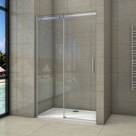 Porte de douche coulissante 100x195cm en 8mm  verre anticalcaire AICA porte de douche en niche
