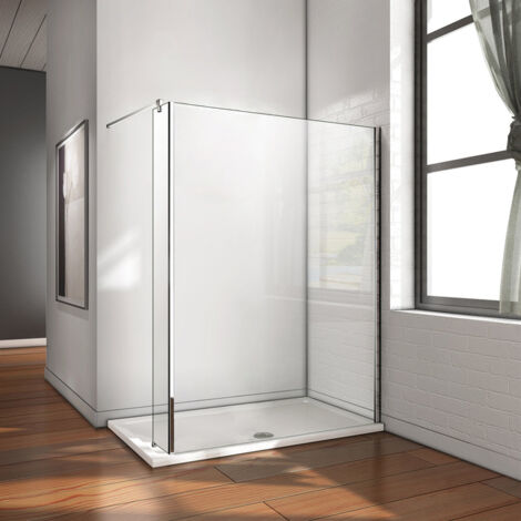 AICA Paroi de douche 110x200cm avec retour pivotant fixe douche à l'italienne (1/4)