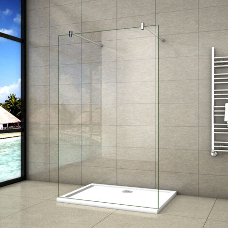 AICA paroi de douche 107.7x200cm l'ouverture des deux c�t�s douche � l'italienne avec 2 barres de fixation standards 140cm (1/5)