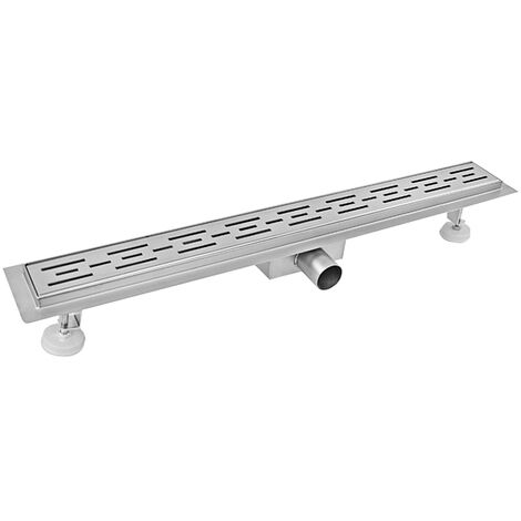 AICA Caniveau de douche italienne 120 cm Linéaire en acier inoxydable 100% SUS304 siphon de sol à fente latérale rectangulaire