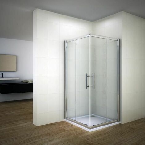 120x100x187cm Cabine de douche accès d'angle porte de douche coulissante