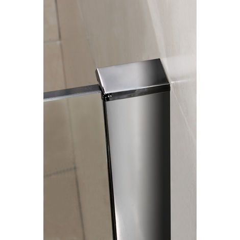 Paroi de douche 50x200cm paroi de douche à l'italienne AICA verre anticalcaire avec barre de fixation 45cm