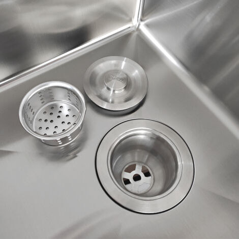 Evier de Cuisine 87x44x20cm un bac en Inox avec égouttoir livré avec un siphon en Inox modèle A8lP