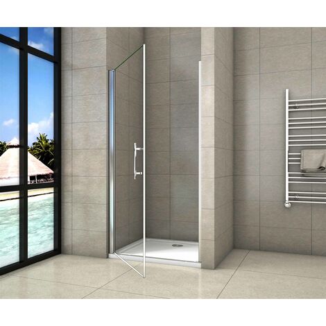 AICA porte de douche pivotante 100x180cm en 6mm verre anticalcaire porte de douche Hauteur 180cm Installation en niche