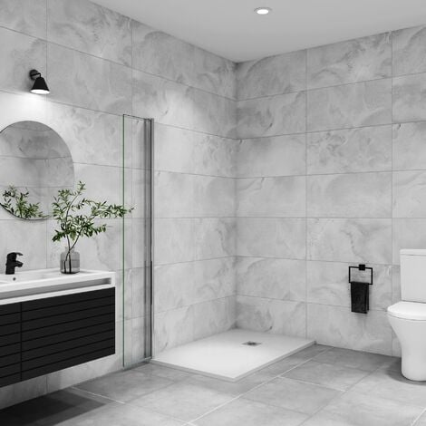 AICA paroi de douche à l'italienne pivotante 55x200cm paroi de douche retour pivotant mural  en verre 6mm anticalcaire profilé en alu chromé