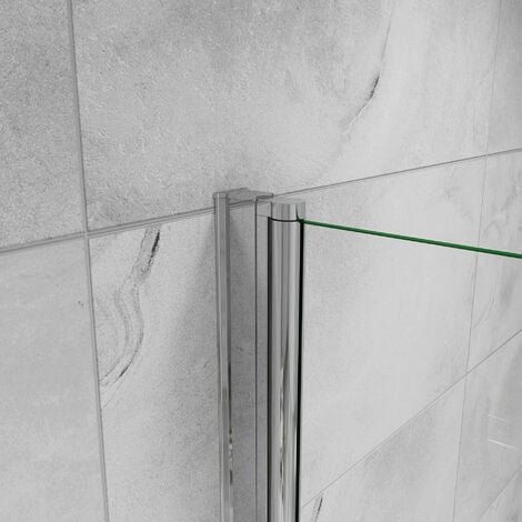 AICA paroi de douche à l'italienne pivotante 55x200cm paroi de douche retour pivotant mural  en verre 6mm anticalcaire profilé en alu chromé
