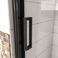 AICA porte de douche noir mat 120x195cm porte de douche avec l'amortisseur porte coulissante en 8mm verre anticalcaire