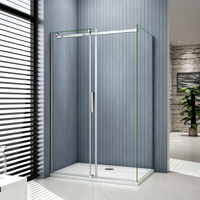 Porte de douche coulissants 120x90x195cm cabine de douche verre anticalcaire paroi de douche