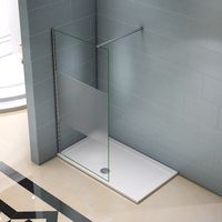 Paroi de douche 100x200 cm verre satiné au central paroi de douche à l'italienne verre anticalcaire avec