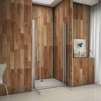 Porte de douche pivotante 90x185 cm verre anticalcaire cabine de douche installation en niche