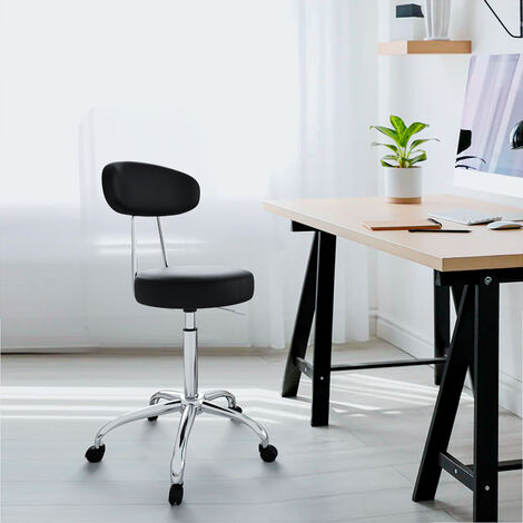 Set 2x sedie sala pranzo ufficio HWC-H42 girevole regolabile ecopelle  grigio Vintage piede nero