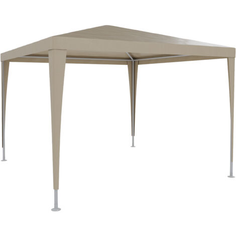 Gazebo 3 x 3 Metri Struttura in Acciaio Copertura In PE 110 gr/m² Impermeabile Idrorepellente Resistente Raggi Solari UV Tenda Ombrellone Per Fiere Pic Nic Campeggio Esterno Giardino Piscina Tortora