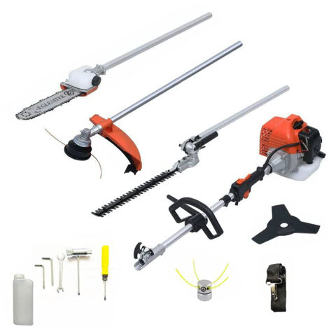 Set di Decespugliatore A Scoppio Benzina 52 cc 4 in 1 e Kit Cintura Occhiali e Cuffie, Multifunzione Tagliasiepi Troncarami Motosega Tagliabordi Uso Domestico Professionale Potatura Giardinaggio