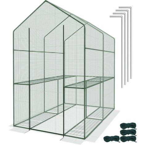 Serra Da Giardino Pinelands 186x120x190cm - 4 Ripiani In Metallo, Telo In PE, Struttura Acciaio - Foto 5