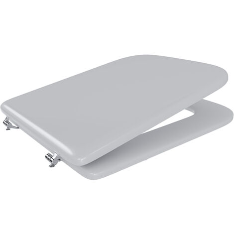 Sedile WC In Legno MDF Copriwater Tavoletta Universale Rapido Montaggio Adatta Per Tutti i WC Standard Portata Massima 150 Kg Facile Da Pulire Design Brighton Cerniere In Ottone 44 × 36 Cm Bianco