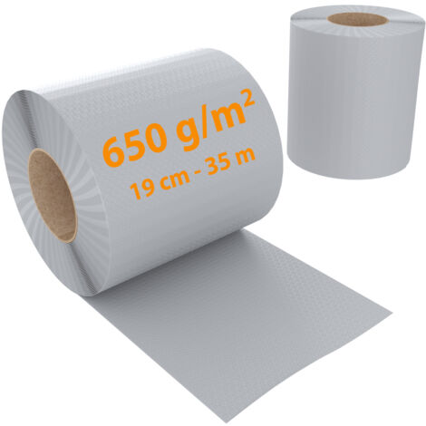 Schermo Privacy In PVC Per Recizioni A Doppia Sbarra Doppio Picchetto Rete Frangivista Per Giardino Terrazzo 650 g/m² Resiste Alle Intemperie Vento 35 m x 19 cm Con Clip Di Fissaggio Grigio Chiaro