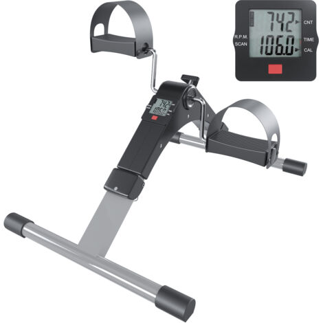 Pedaliera Riabilitazione Mini Cyclette Dispositivo Pieghevole Per Anziani Bike Bicicletta Pedali Antiscivolo Schermo Display LCD Ginnastica Passiva Esercizio Fitness Gambe Braccia Da Tavolo Scrivania