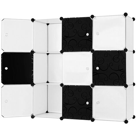 Mobiletto Guardaroba Scaffale Cubi Mobiletto Modulare Quadrato 9 Scomparti 112 x 37 x 112 cm (Bianco)