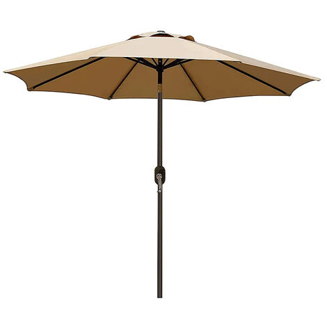 Ombrellone Da Giardino Parasole Per Balcone Con Air Vent Inclinazione Regolabile Apertura A Manovella Anti UV Impermeabile Per Mare Spiaggia Piscina Terrazzo 2.7 M (Beige) (1/5)
