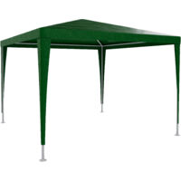 Gazebo 3 x 3 Metri Struttura in Acciaio Copertura In PE 110 gr/m² Impermeabile Idrorepellente Resistente Raggi Solari UV Tenda Ombrellone Per Fiere Pic Nic Campeggio Esterno Giardino Piscina Verde