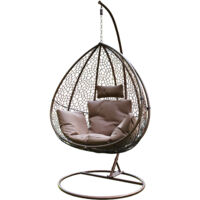 Sedia A Dondolo Poltrona Sospesa Pensile In Poly Rattan Design Ovetto Per Interno Esterno Giardino Terrazzo Autoportante Con Struttura In Acciaio E Cuscini Sfoderabili Portata 130 Kg Colore Marrone