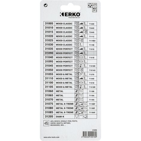 Lame de Scie Sauteuse 6 TPI - 125 mm lot de 5 Erko