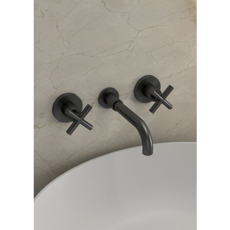 Robinet mélangeur lavabo mural Noir - Corbeau