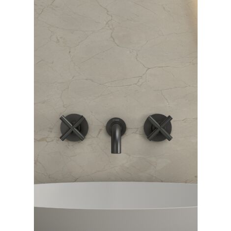Robinet mélangeur lavabo mural Noir - Corbeau