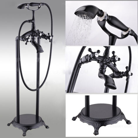 Robinet-de-baignoire-sur-pied-moderne-en-laiton-solide-Noir