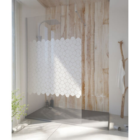 Paroi de douche fixe Single sérigraphié Pentagone - 70 cm (1/5)