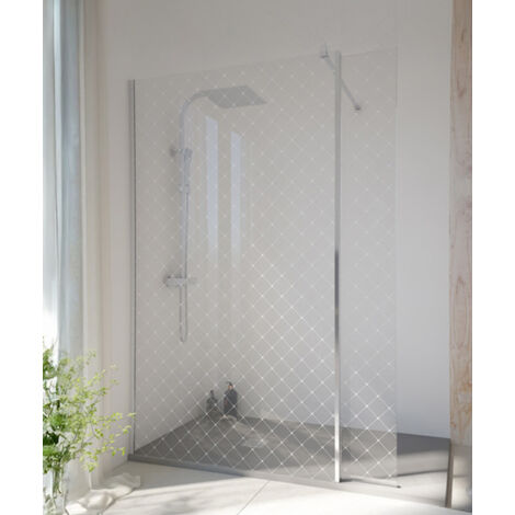 Paroi de douche fixe Single sérigraphié Capitonné - 120 cm (1/5)