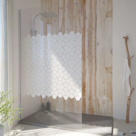 Paroi de douche fixe Single sérigraphié Pentagone - 80 cm (1/5)