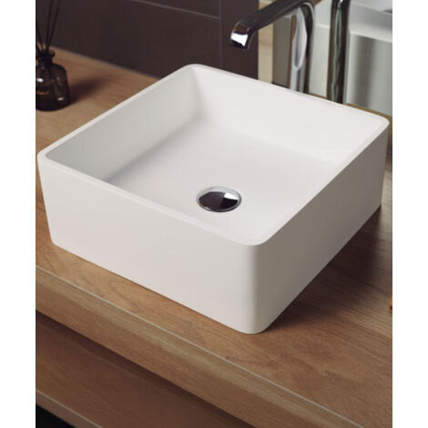 Vasque carrée moderne Artana - Blanc 40 cm (1/3)