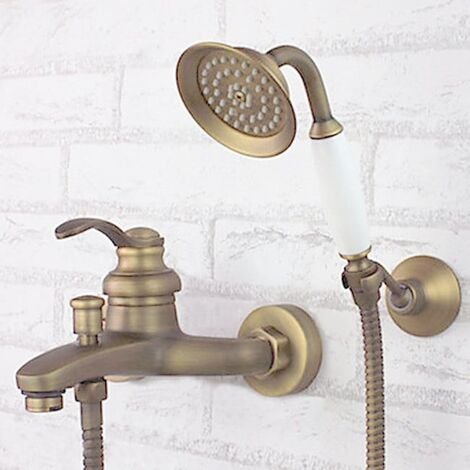 Enki Laiton Antique Bronze Douche Mur Robinet Connecteur Support rond salle de bain 
