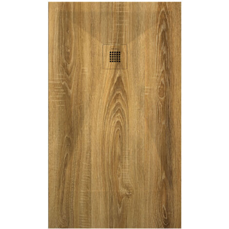 Receveur de douche Chêne, finition Lisse Stone 3D, grille de couleur - 160 x 90 cm (1/4)