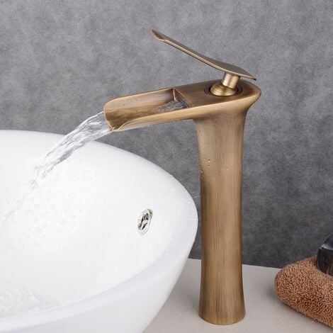 Robinet pour vasque Antique laiton Haut robinet de lavabo