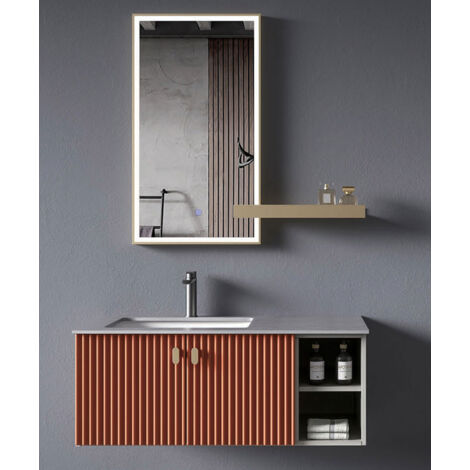 Meuble de salle de bain Orange Bombay - 90 cm (1/3)