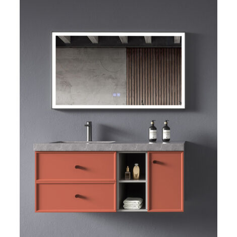 Meuble de salle de bain Orange Delhi - 120 cm (1/3)