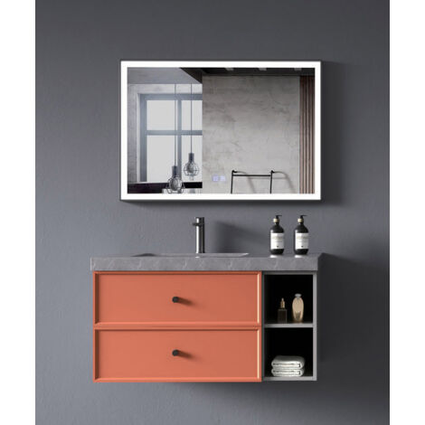 Meuble de salle de bain Orange Delhi - 100 cm (1/3)